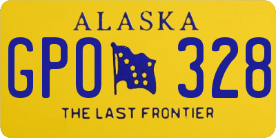 AK license plate GPO328