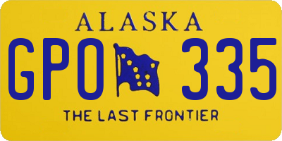 AK license plate GPO335