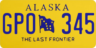 AK license plate GPO345