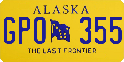 AK license plate GPO355