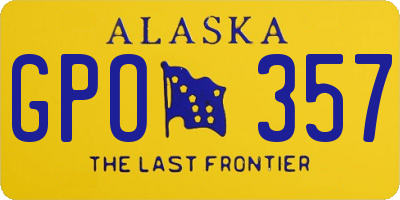 AK license plate GPO357