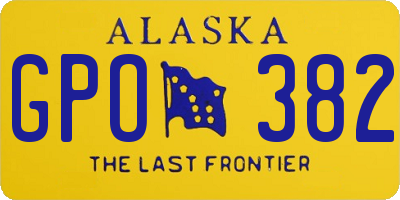 AK license plate GPO382