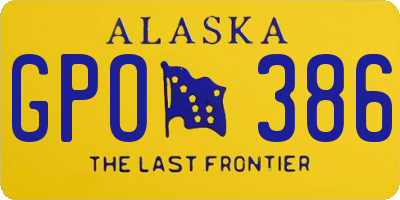 AK license plate GPO386