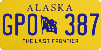 AK license plate GPO387