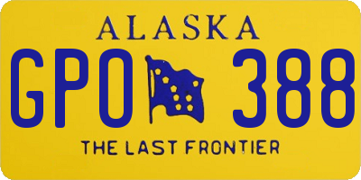 AK license plate GPO388