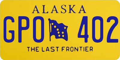 AK license plate GPO402
