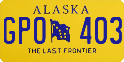 AK license plate GPO403
