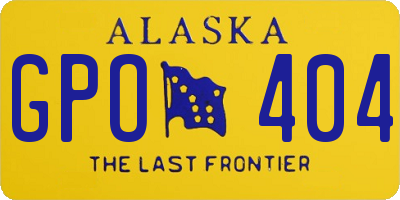 AK license plate GPO404