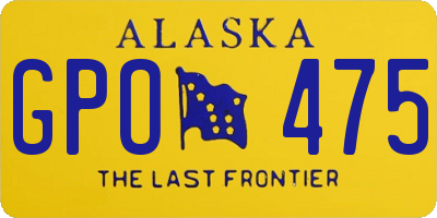 AK license plate GPO475