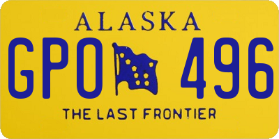 AK license plate GPO496