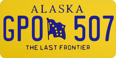 AK license plate GPO507