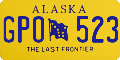 AK license plate GPO523