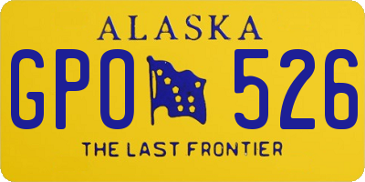 AK license plate GPO526