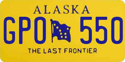 AK license plate GPO550