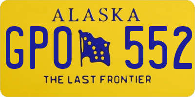 AK license plate GPO552