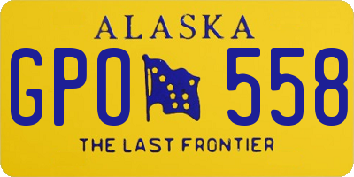 AK license plate GPO558