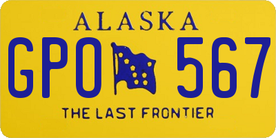 AK license plate GPO567
