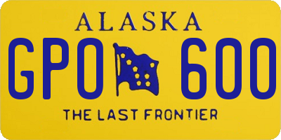 AK license plate GPO600