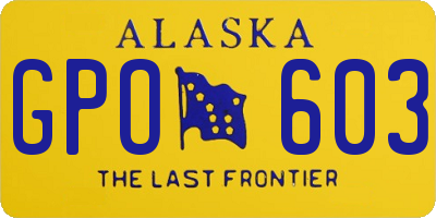 AK license plate GPO603
