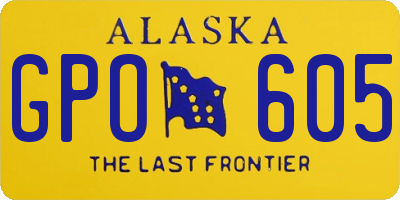 AK license plate GPO605