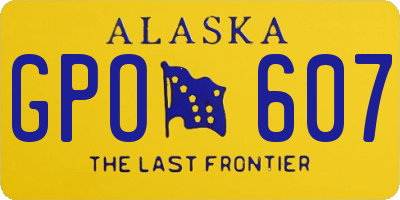 AK license plate GPO607