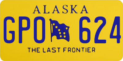 AK license plate GPO624
