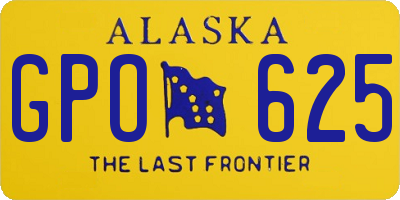 AK license plate GPO625
