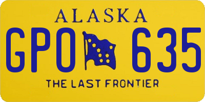 AK license plate GPO635