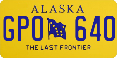 AK license plate GPO640