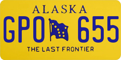 AK license plate GPO655