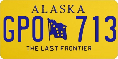 AK license plate GPO713