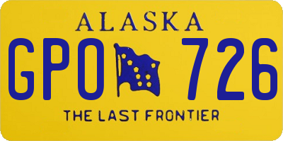 AK license plate GPO726