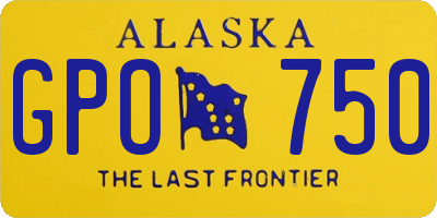 AK license plate GPO750