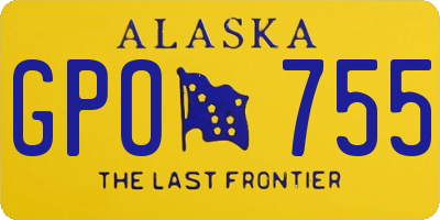 AK license plate GPO755