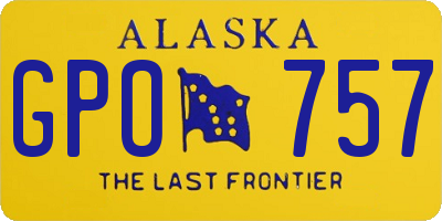 AK license plate GPO757