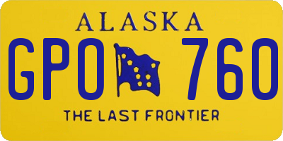 AK license plate GPO760
