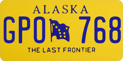 AK license plate GPO768