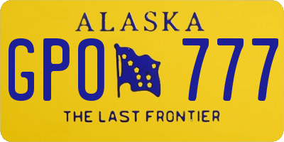 AK license plate GPO777