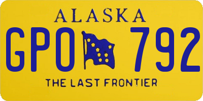 AK license plate GPO792