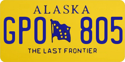 AK license plate GPO805