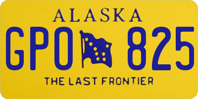 AK license plate GPO825