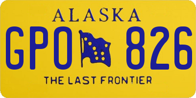 AK license plate GPO826