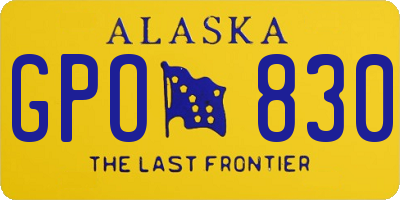 AK license plate GPO830