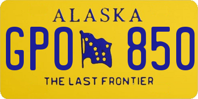 AK license plate GPO850