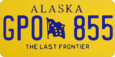 AK license plate GPO855