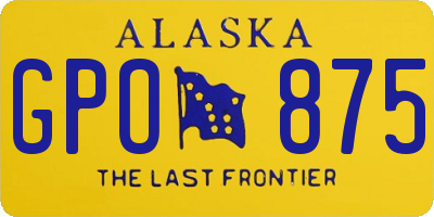 AK license plate GPO875