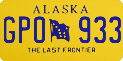 AK license plate GPO933