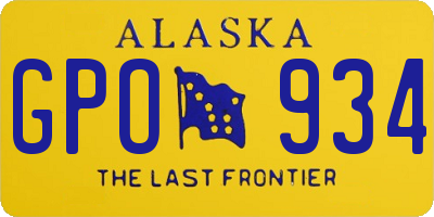 AK license plate GPO934