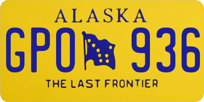 AK license plate GPO936