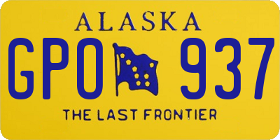 AK license plate GPO937